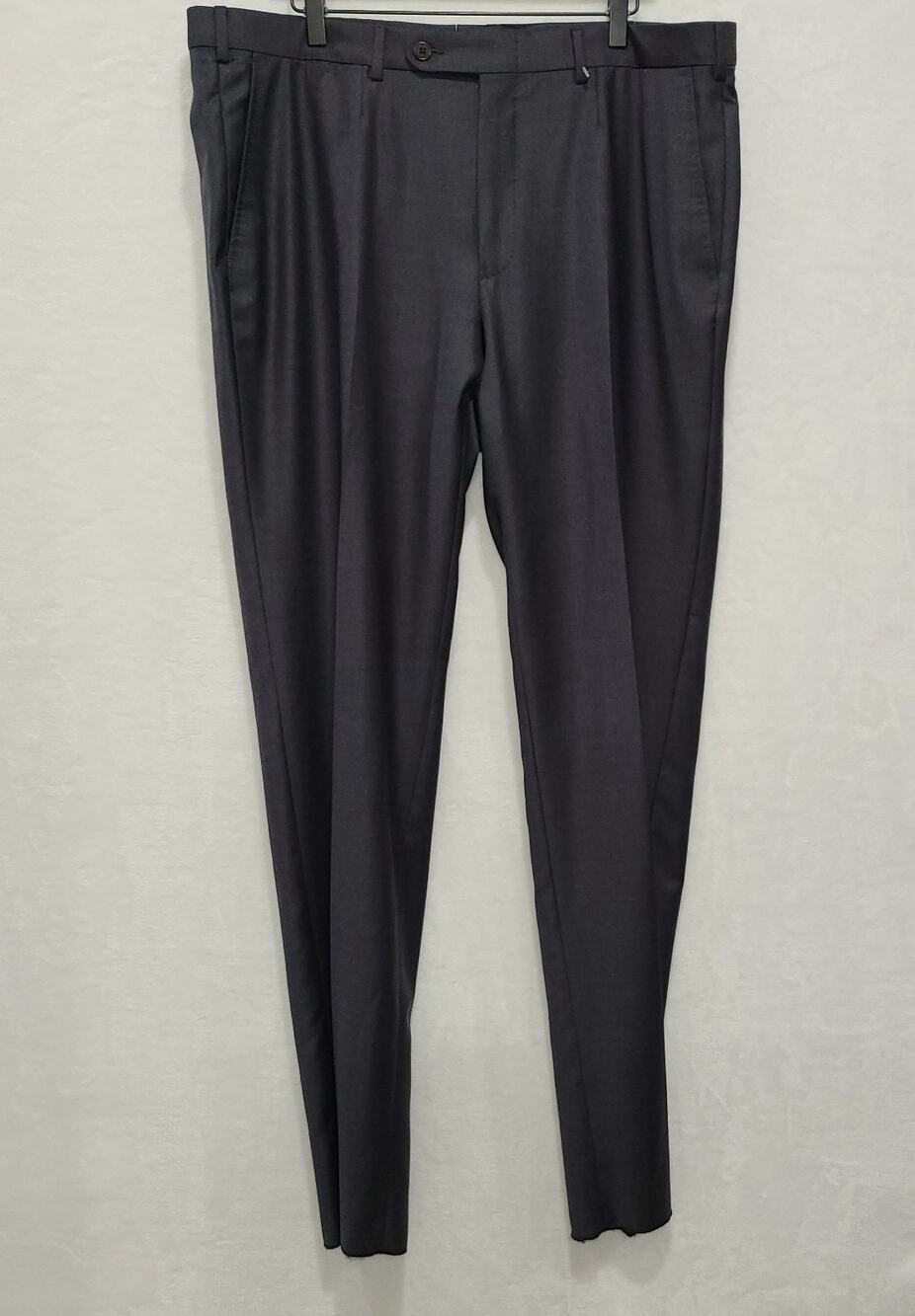 ZEGNA Sartorial Trofeo Wool Dress Pants Dark Grey 58R EU 42R US NWOT Unhemmed